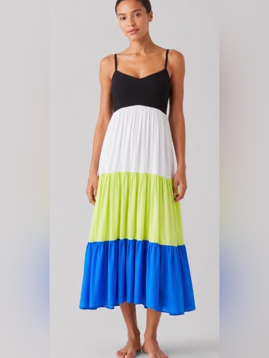 kate spade Dresses & Skirts - kate spade Colorblock Tiered Maxi Skirt in Black, White, Lime & Blue